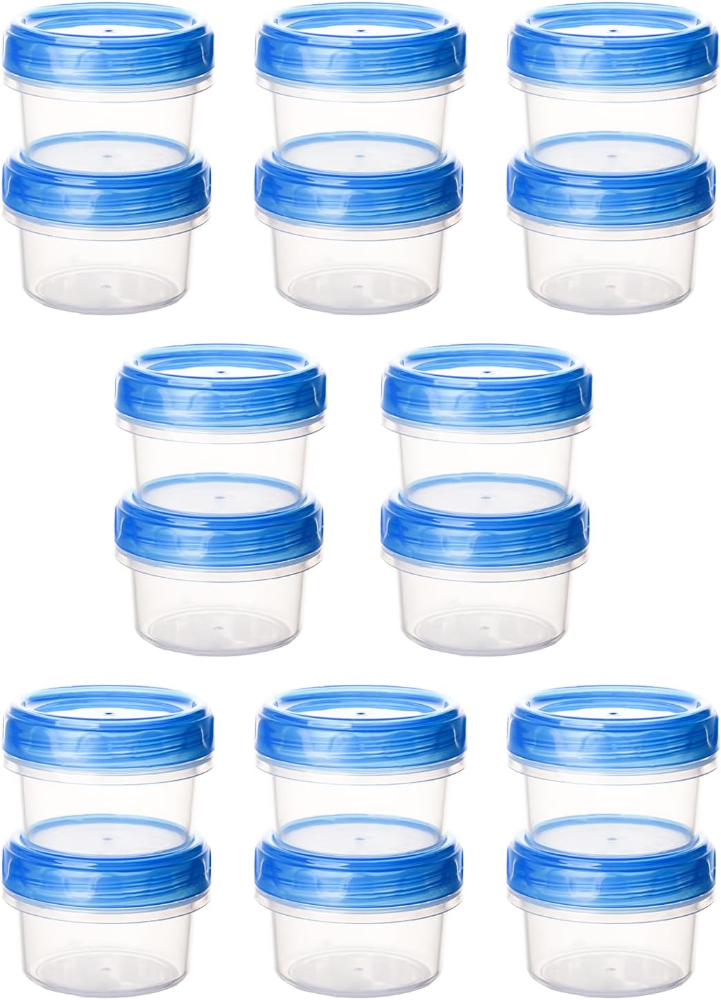 Heavy Duty Airtight Plastic Containers with Twist Top Lids, Stackable Freezer Containers for Lunch, Salad, Soup, Leftover, Ice Cream, BPA Free [6 Pack-32 oz]