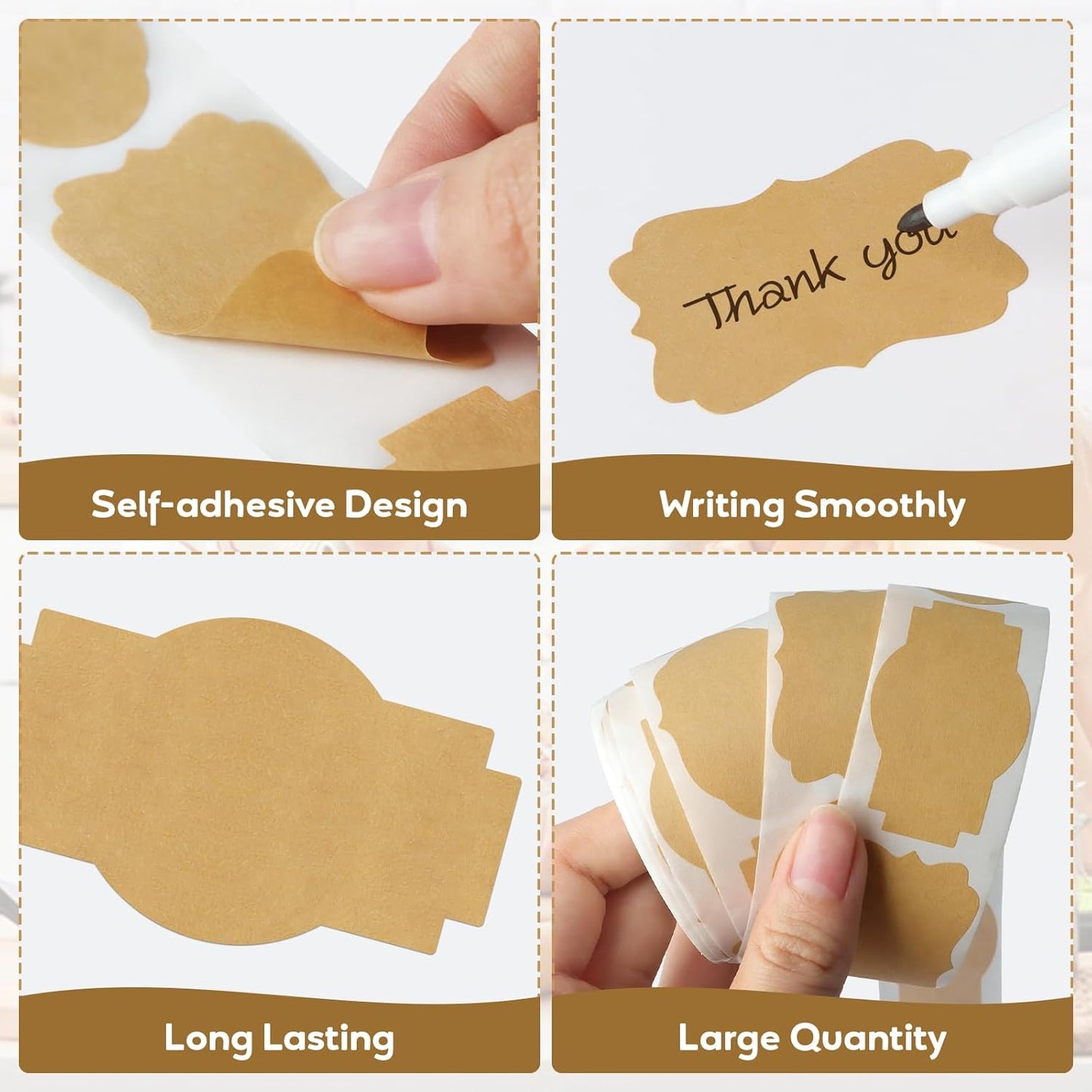 300PCS Chalkboard Labels 2x1.2 Inch - Reusable Writable Stickers for Mason Jars, Bottles, Pantry & Gift Wrapping (Blackboard Style, Self-Adhesive, 3 Designs)