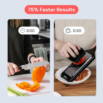 Fullstar 2-in-1 Handheld Mandoline Slicer for Kitchen - 4 Thickness Settings Vegetable Food Onion Slicer, Julienne Blade, Stainless Steel Guard, Easy to Use, Sharp Blades, Veggie Slicer & Fruit Cutter