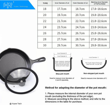 HR Huare Technology Vented Tempered Glass Cookware Lid Red 1 Pack