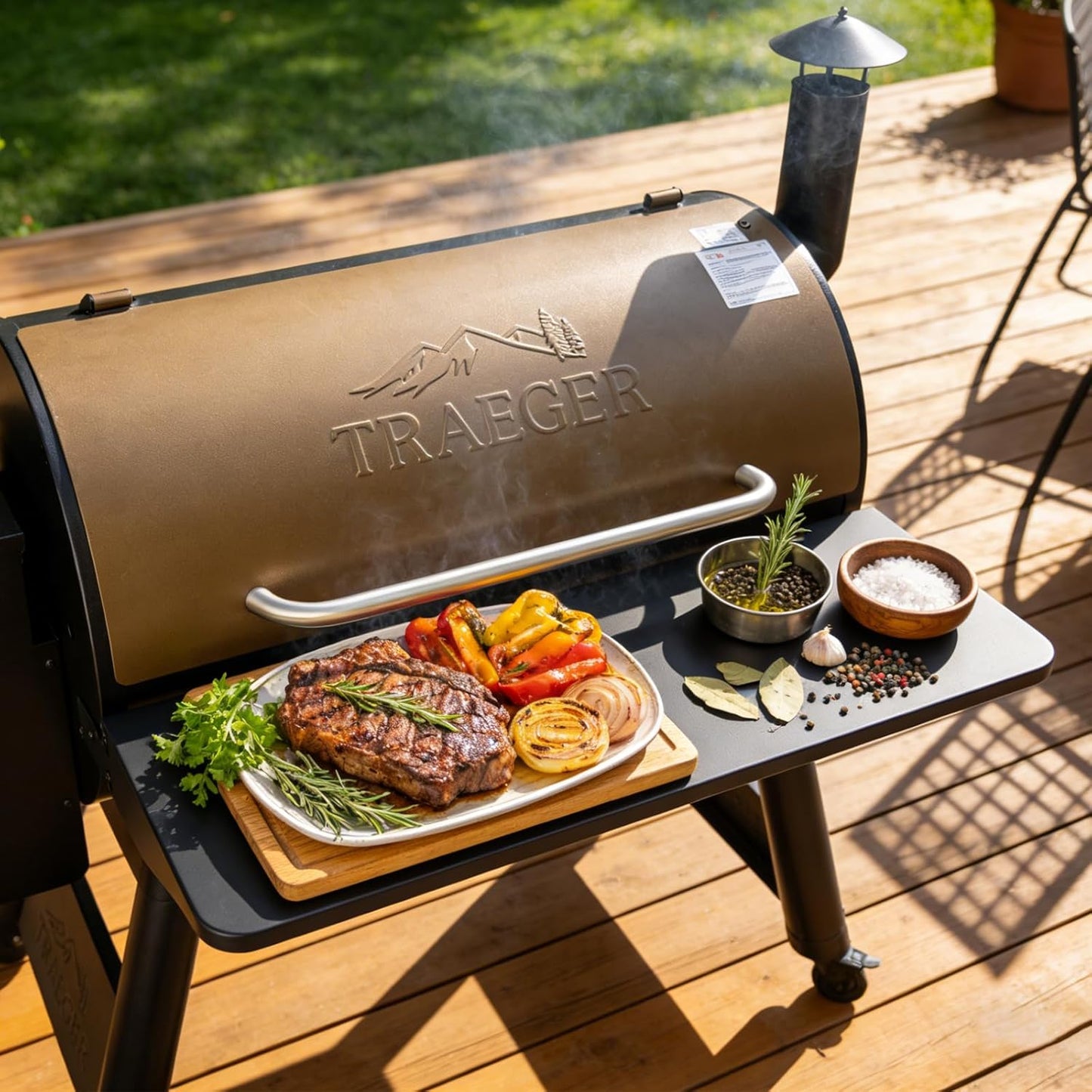 Upgraded Grill Table for Weber Kettle 22"/18"/26", Master Touch 22", Smokey Mountain, Recteq Pellet Grill RT-B380, Prep Station with Cutting Board, Basin, 4 Hooks, Shelf for Weber Kettle Accessories