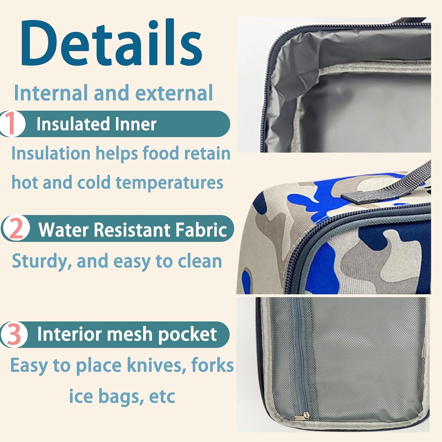 Kulle Space Lunch Box for Kids, Insulated Lunch Bag for Boys, Large Capacity Thermal Tote for School, Office, Daycare - Rocket Design, Washable & Leakproof