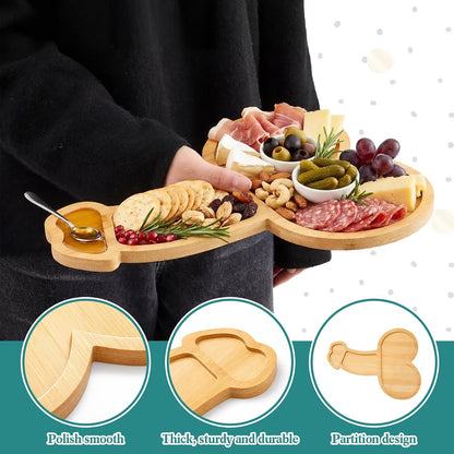 Patelai 24 Set Bridal Baby Shower Favor Heart Cheese Board with Knife, Wood Mini Charcuterie Board Thank You Gift Box for Guest Bridal Baby Shower Prize Wedding Valentines Birthday (Bamboo Color)