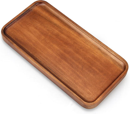 Large Wooden Serving Trays Long Party Charcuterie Boards Acacia Wood Platters Serving Cheese Board Rectangular Appetizer Snack Plates Rectangle Kitchen Dinner Platter for Food Dish Cake Dessert Tray