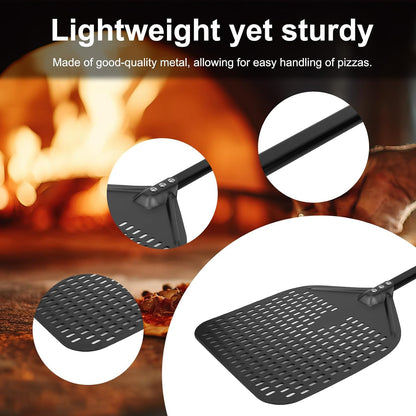 12in Perforated Pizza Peel Paddle Long Handle Compatible with Ninja MO201