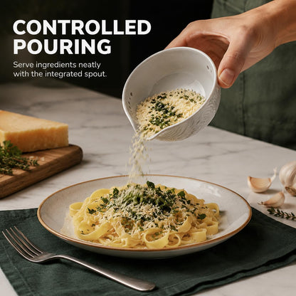 Herb Stripper Bowl, 3-in-1 Ceramic Herb Peeling Bowl