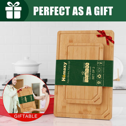 Homaxy Extra Large Bamboo Cutting Boards for Kitchen, 18x12.5" Wood XL Cutting Board with Juice Groove, Butcher Block Wooden Chopping Board for Kitchen, Meat, Cheese, Fruit & Vegetables - Pre Oiled