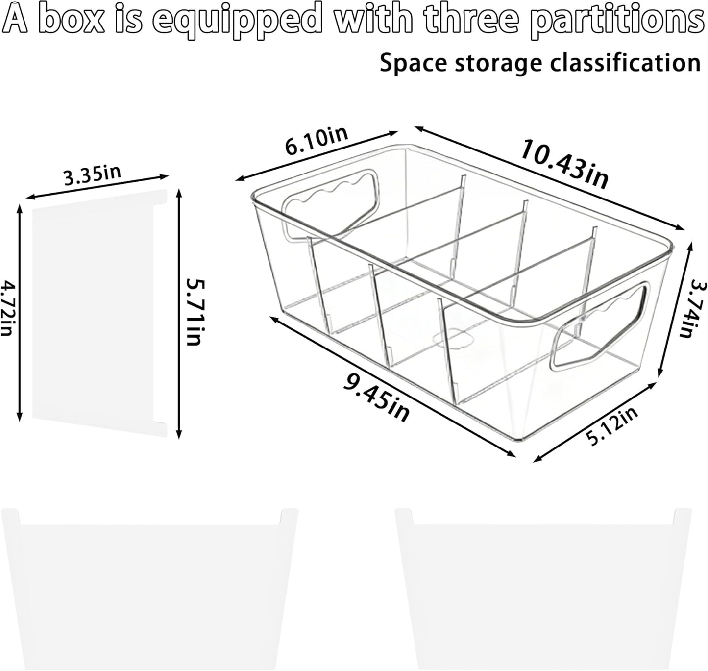 SPACELEAD 10 Pack Ultimate Clear Organizer Bins with Removable Dividers | The complete house organization solution for large families.Categorize everything from laundry supplies to pantry bulk items.