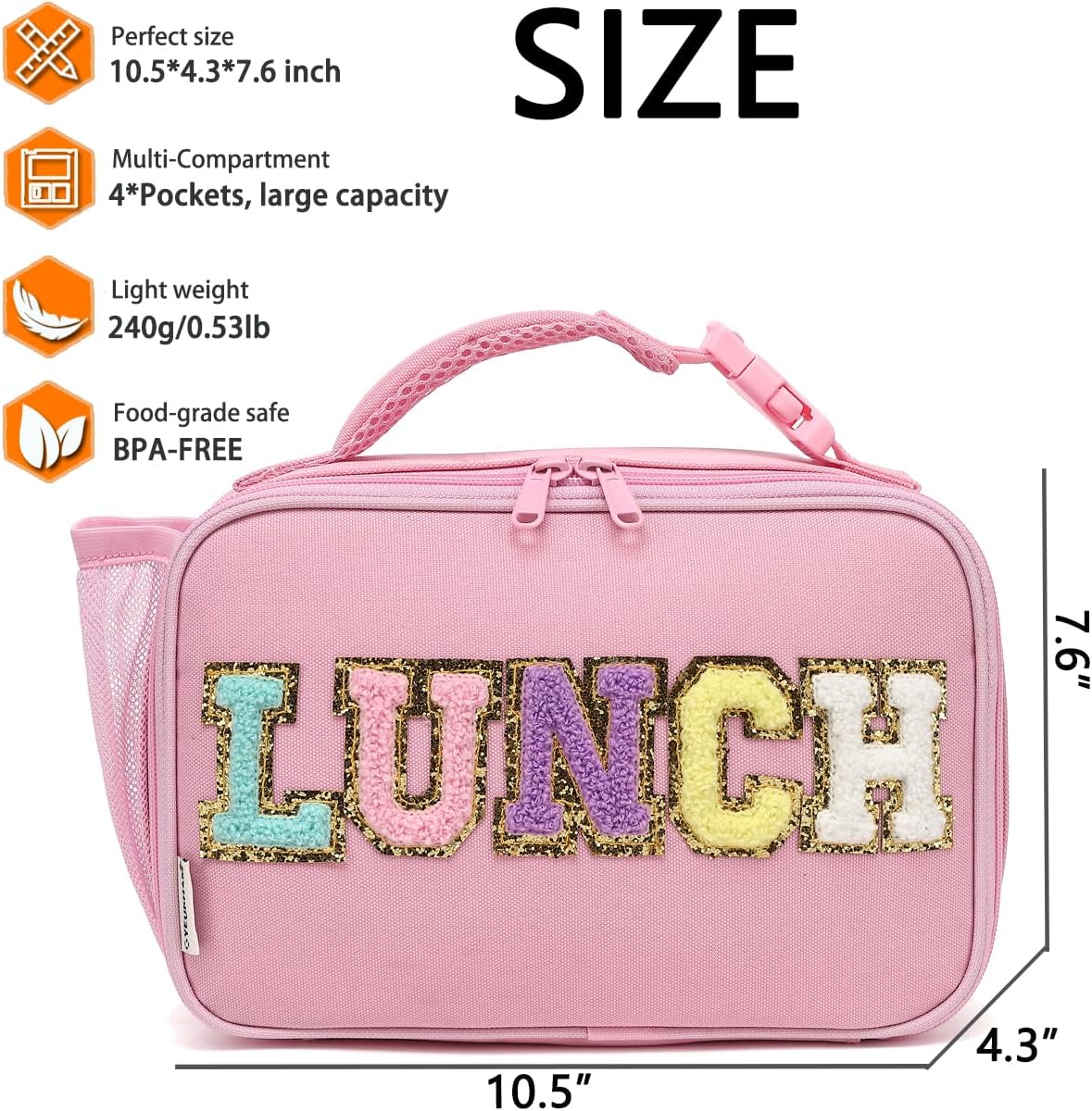 GYEUKHAM Insulated Lunch Box for School, Thermal Reusable Durable Freezable Lunch Bags for Kids Boys Girls Men Women - Small Soft Cooler Portable Lunch Tote Kit for Work Picnic Travel,Black
