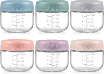 NETANY 6-pack 8oz Glass jars with Airtight Lids, Overnight Oats Containers with Lids, Wide mouth Mason Salad jars, Glass Food Storage Containers for Snacks Yogurt Spice Sugar