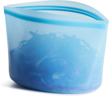 Stasher Premium Reusable Silicone Food Storage Bags, 2-Pack, Clear