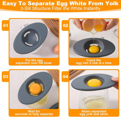 2 Pcs Egg Separators, Egg White Separator Food-Grade Silicone