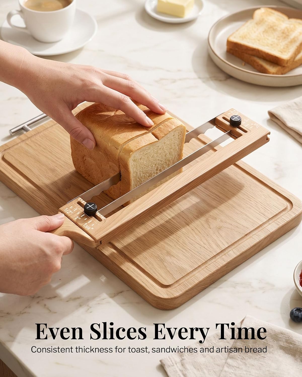 Adjustable Bread Knife, Ambidextrous Design Bread Slicer for Homemade Bread