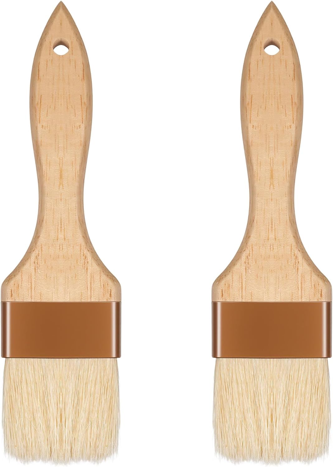 2 Pcs 2 inch Pastry Brush Bristle Basting Brushes Cooking Baking BBQ Oil Brush Food Brushes for Cooking Butter Oil Egg Marinade Grilling Durable Kitchen Marinade Butter Culinary Utensil