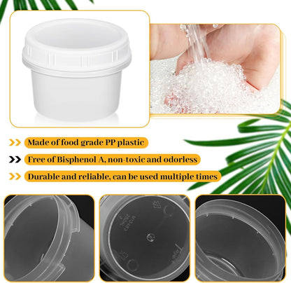 10 Pack 4oz Reusable Small Plastic Containers with Screw Lids, Small Food Storage Freezer Containers, Stackable Food Storage Jars, Sauce Condiment Jars Lunch Box Accessories