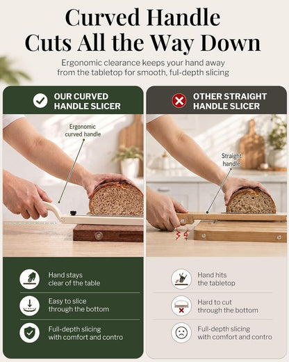 Adjustable Bread Knife, Ambidextrous Design Bread Slicer for Homemade Bread