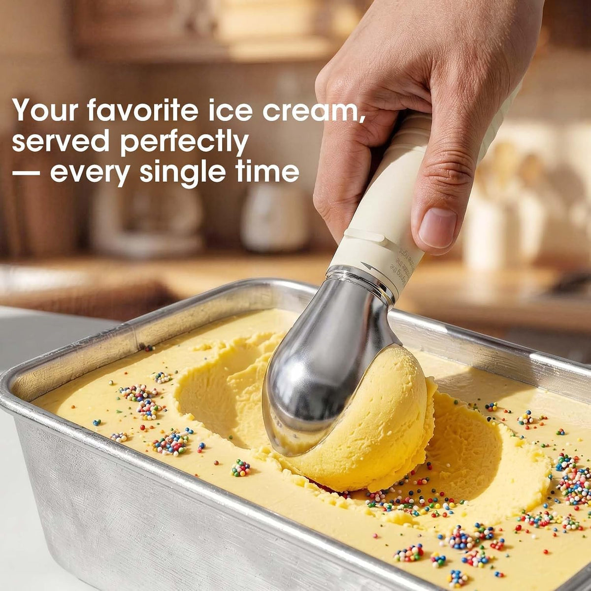 Heated Ice Cream Scoop with Removable Head – Dishwasher Safe