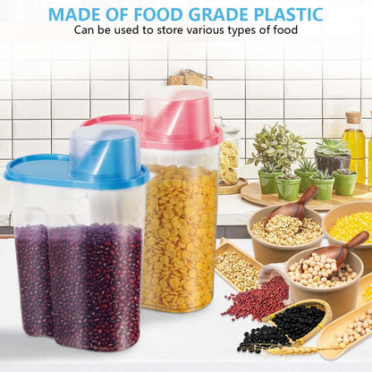 SenseYo Pet Food Storage Container 2lb 2.5L Translucent Cat Dog Food Storage Container Dispenser with Measuring Cup Pour Spout Sealed Cover for Pets (Pink 1pcs)