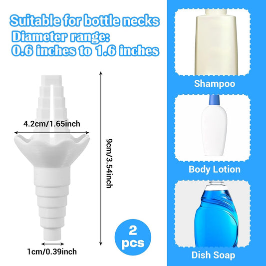 2 Pack Universal Bottles Emptying Kit -Use Reusable Funnels