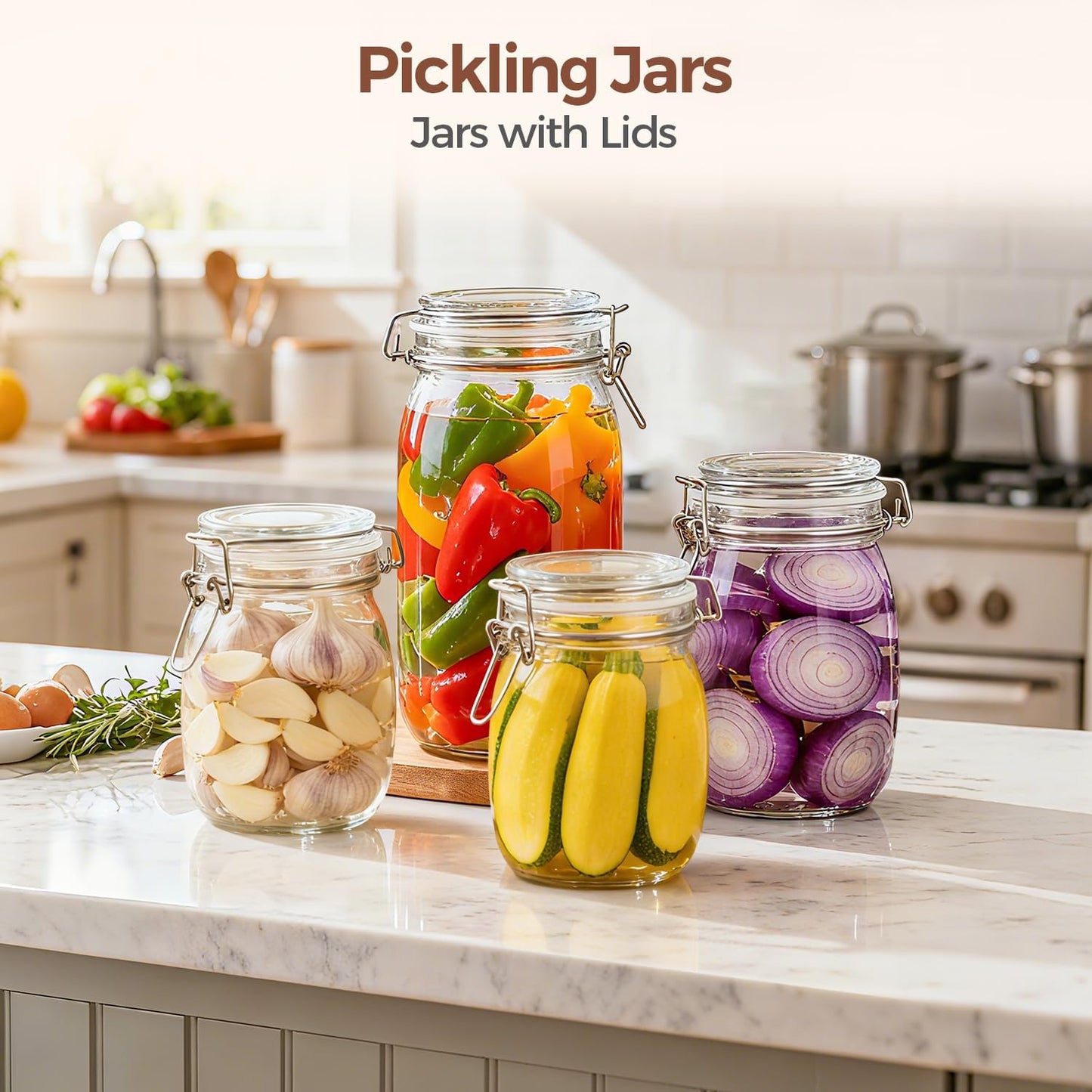 ComSaf Glass Pantry Jars with Airtight Lids 0.7 Gallon 2 Pack Wide Mouth | Flour sugar rice, Sourdough pickling, Pantry organization, Scoop included, Baking supplies, Bulk food storage, Large capacity