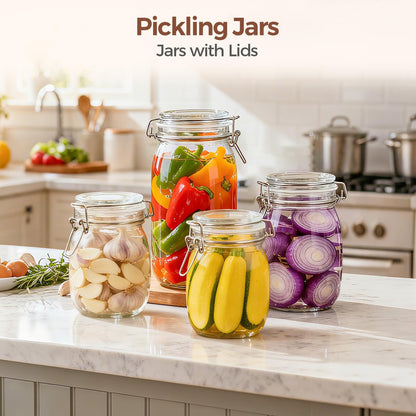 ComSaf Glass Pantry Jars with Airtight Lids 0.7 Gallon 2 Pack Wide Mouth | Flour sugar rice, Sourdough pickling, Pantry organization, Scoop included, Baking supplies, Bulk food storage, Large capacity