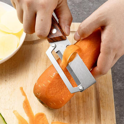 2026 New Utilira 2 PcsMultifunctional Vegetable Julienne Peeler, Kitchen Multi-Function Stainless Steel Thickened Fruit Peeler Knife, With Built-In Bottle Opener For Peeling Fruits, Vegetables