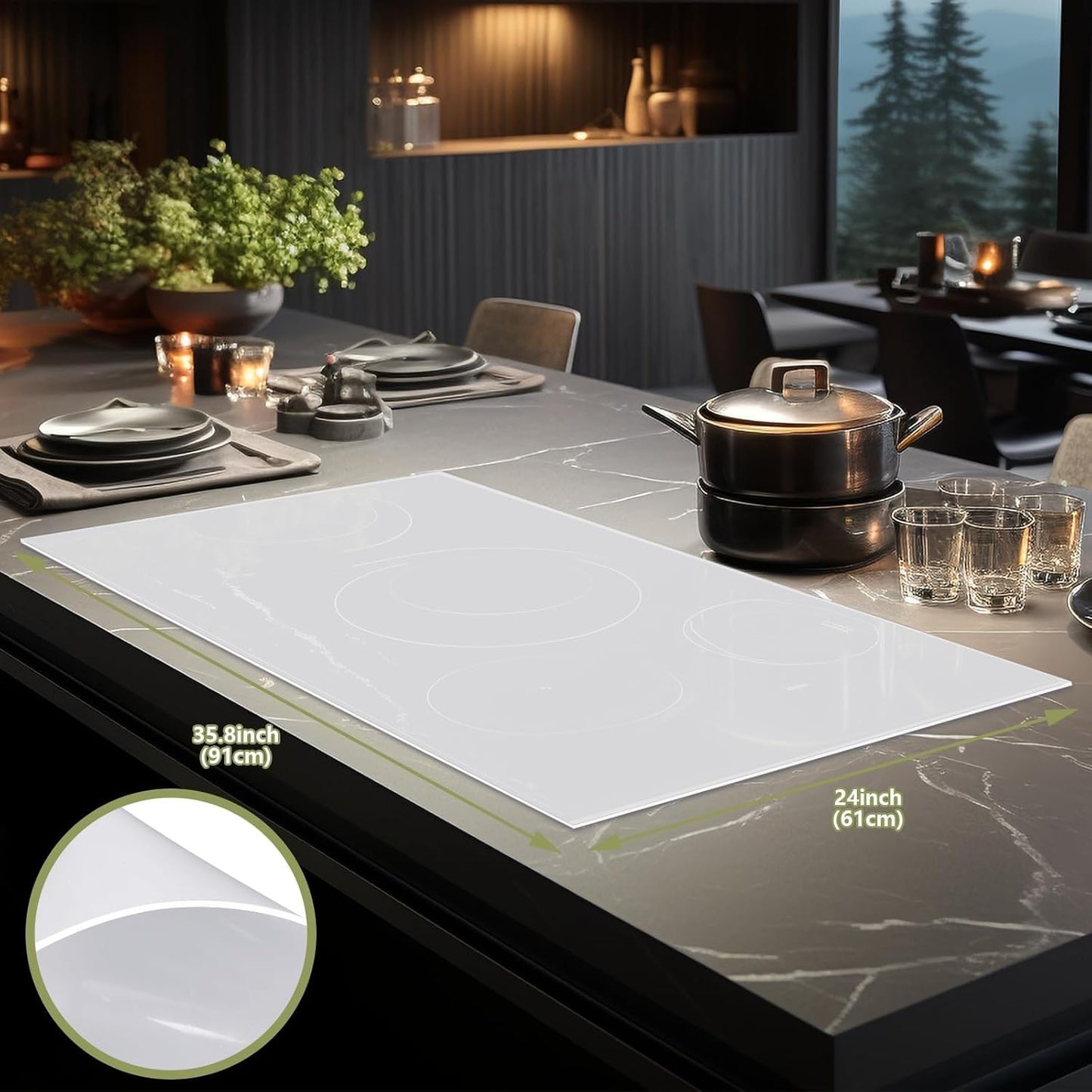 VOKOY Large Silicone Mat for Crafts, 36"x24", Extra Large Silicone Mats,Thick Black Silicone Mat for Kitchen Countertop, Heat-resistant Washable Large Silicone Pastry Mat for Crafts Painting Baking