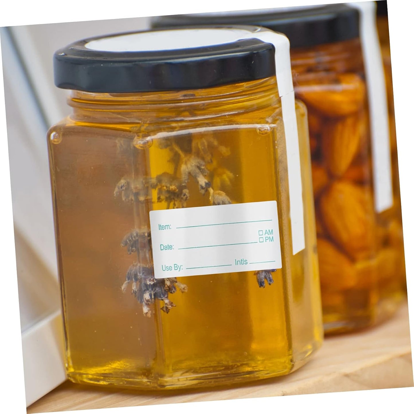 SHINEOFI 2rolls Food Storage Date Labels Removable Labels for Food Containers Kitchen Sticker to Write for Jars