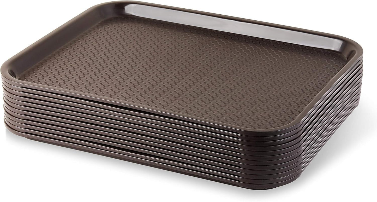 New Star Foodservice Fast Food Tray, Set of 12 (Black, 12 by 16-Inch)