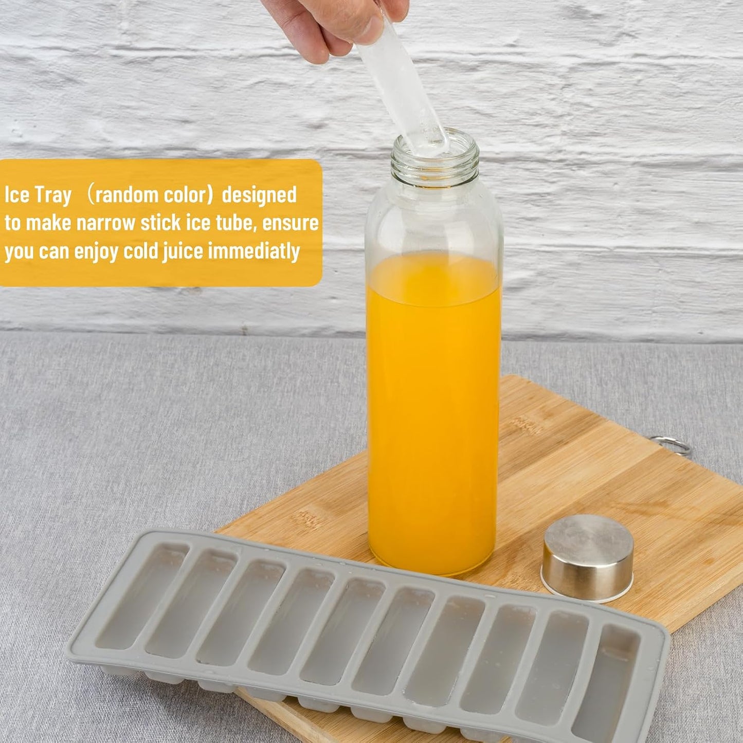 Zukro Glass Juice Bottles with Lids for Juicing 18 oz, Reusable Clear Glass Water Bottles with Stainless Steel Airtight Cap for Refrigerator, 100% Leak Proof Drinking Jar, BPA Free, Set of 6