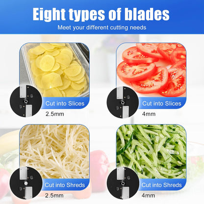 MOGAN 5-In-1 Electric Vegetable Cutter, Commercial Vegetable Dicer Slicer