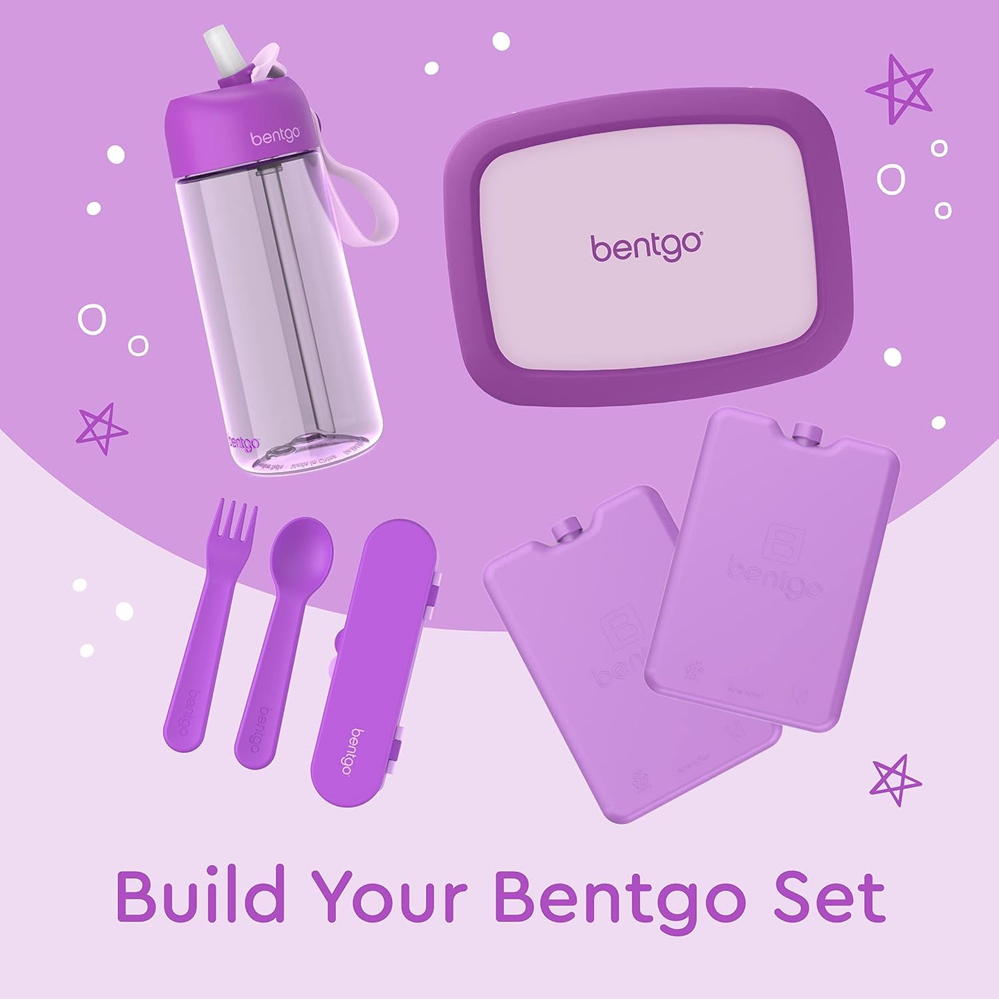 Bentgo Kids Utensil Set - Reusable Plastic Fork, Spoon & Storage Case - BPA-Free Materials, Easy-Grip Handles, Dishwasher Safe - Ideal for School Lunch, Travel, & Outdoors (Shark)