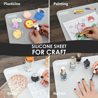 49.2" x 15.7" Large Silicone Mat for Kitchen Counter Protector, Cuttable Silicon Countertop Protector Mat Heat Resistant Mats for Countertop, Cut to Fit Placemat Ship Roll by Foepoge, Black