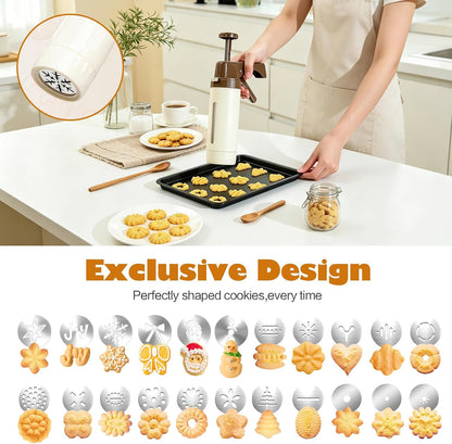 Cookie Press Gun Kit,35pcs Christmas Spritz Cookie Press