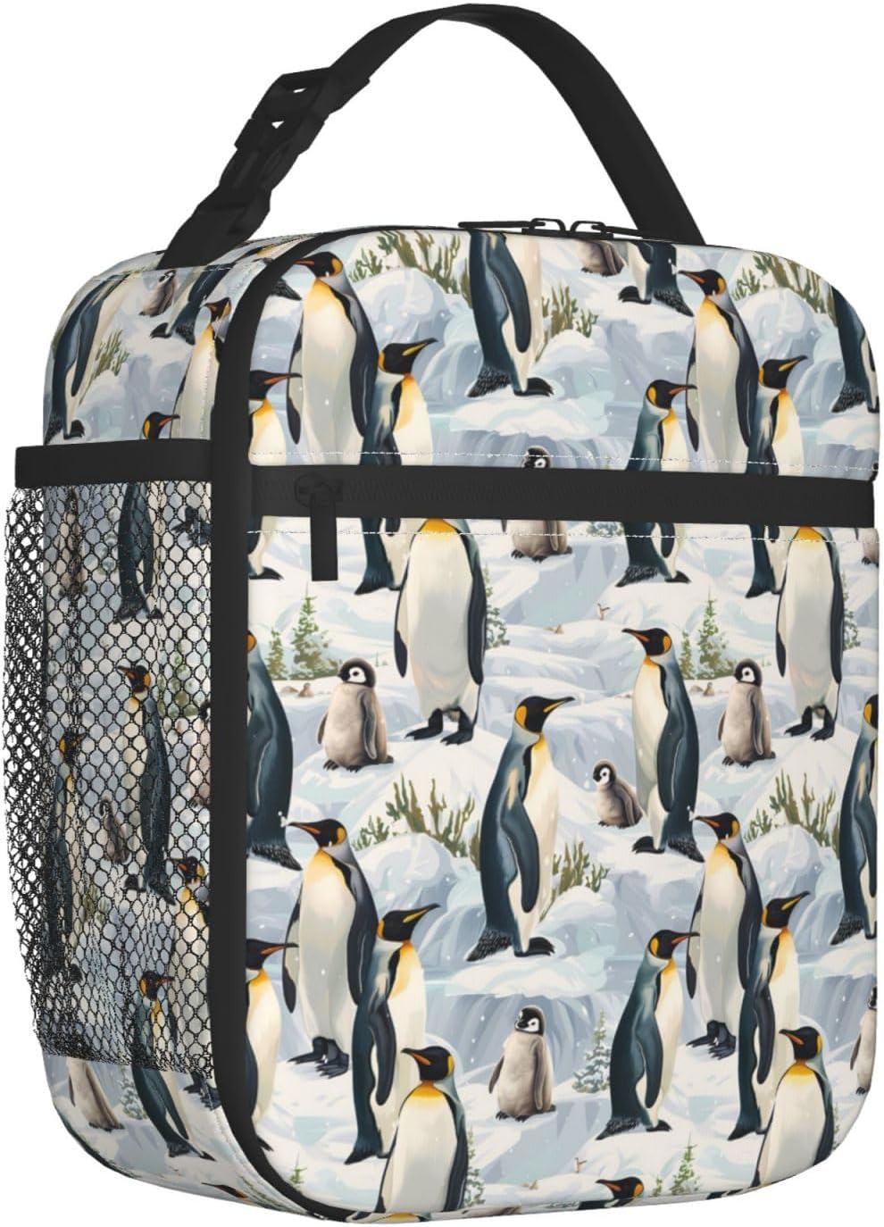 Reusable Sea Otter and Water Lily Lunch Box for Kids Girls Boys Women Adult, Insulated Cute Lunch Bag,Polyester Cooler Handbags Case for School Picnic Work Travel Outdoor Beach or Hiking