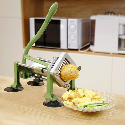 Commercial French Fry Cutter, Heavy Duty Potato Slicer with 3/8 and 1/4Inch Blade, Stainless Steel Potato ChopperFrench Fries Cutter with Suction Feet