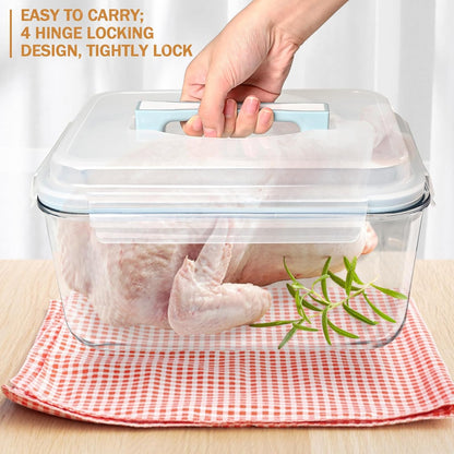 200oz/6000ml/26cup Extra Large Glass Storage Containers with Airtight Lid - Borosilicate Large Glass Food Storage for Rotisserie Chicken, Turkey - XL Big Glass Soup Bowls Freezer to Oven Safe