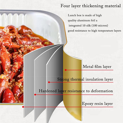 Aluminum Foil Pans with lids 10pack Heavy Duty 2LB Small foil pan 8.5"×6" Disposable, For Microwave & Oven Safe Cooking,Baking,A takeaway food container,Gold