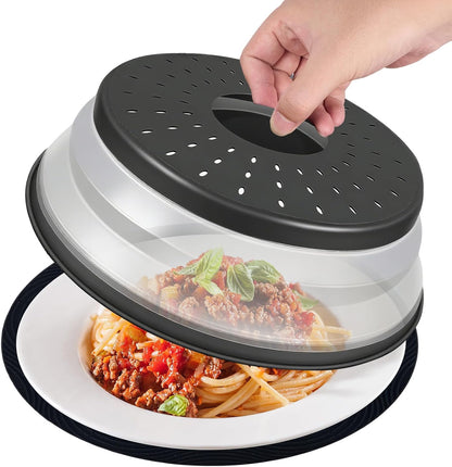 Collapsible Microwave Splatter Cover, Gray, 10.5 inch