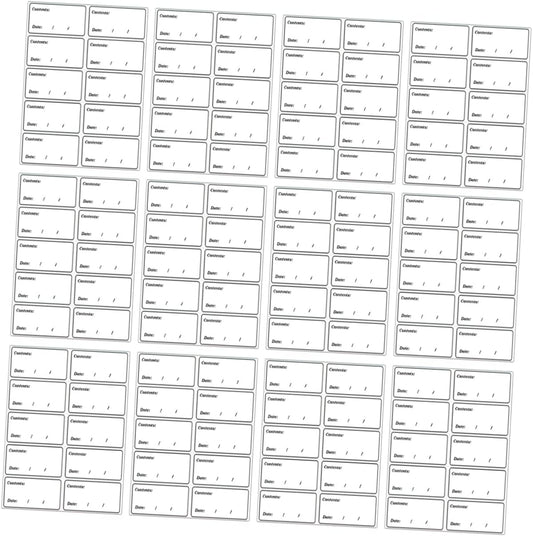 Operitacx 400pcs Waterproof Removable Food Date Labels for Refrigerator and Freezer Self-Adhesive PVC Stickers for Food Storage Containers for Pantry Organization