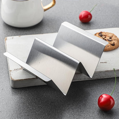 Stainless Steel Taco Holder Stand Set of 6 - Stylish Rack Holds Up to 2 Tacos Each,Stylish Taco Rack with Handles