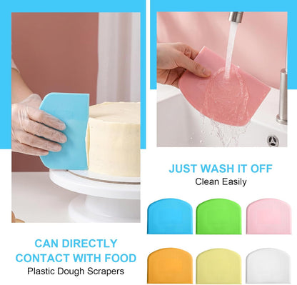 48 Pcs Flexible Plastic Dough Scraper Set