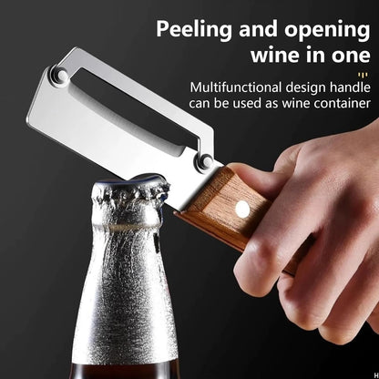 2026 New Utilira 2 PcsMultifunctional Vegetable Julienne Peeler, Kitchen Multi-Function Stainless Steel Thickened Fruit Peeler Knife, With Built-In Bottle Opener For Peeling Fruits, Vegetables