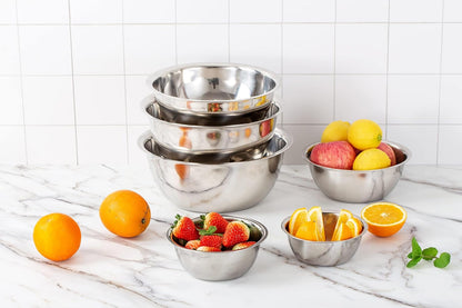 COOK WITH COLOR Stainless Steel Mixing Bowls Set - Nesting Bowls, 6 Pieces, Rose
