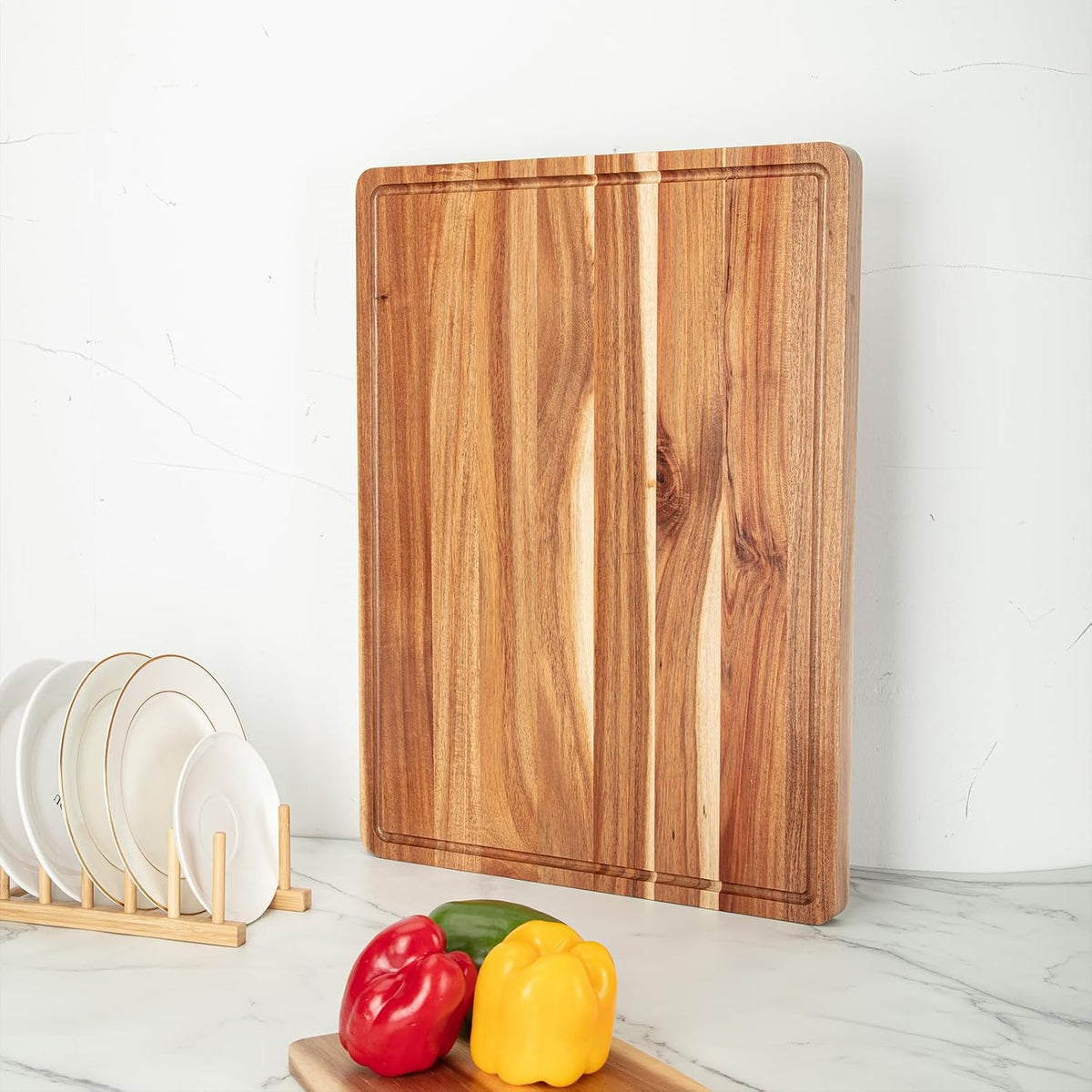 GAOMON 24 x 18 In Acacia Cutting Boardfor Kitchen, XXL Extra Large Charcuterie Cheese Platter Serving Tray, Food Prep and Serving Boards, Chopping Boards for Meal Vegetables and Cheese