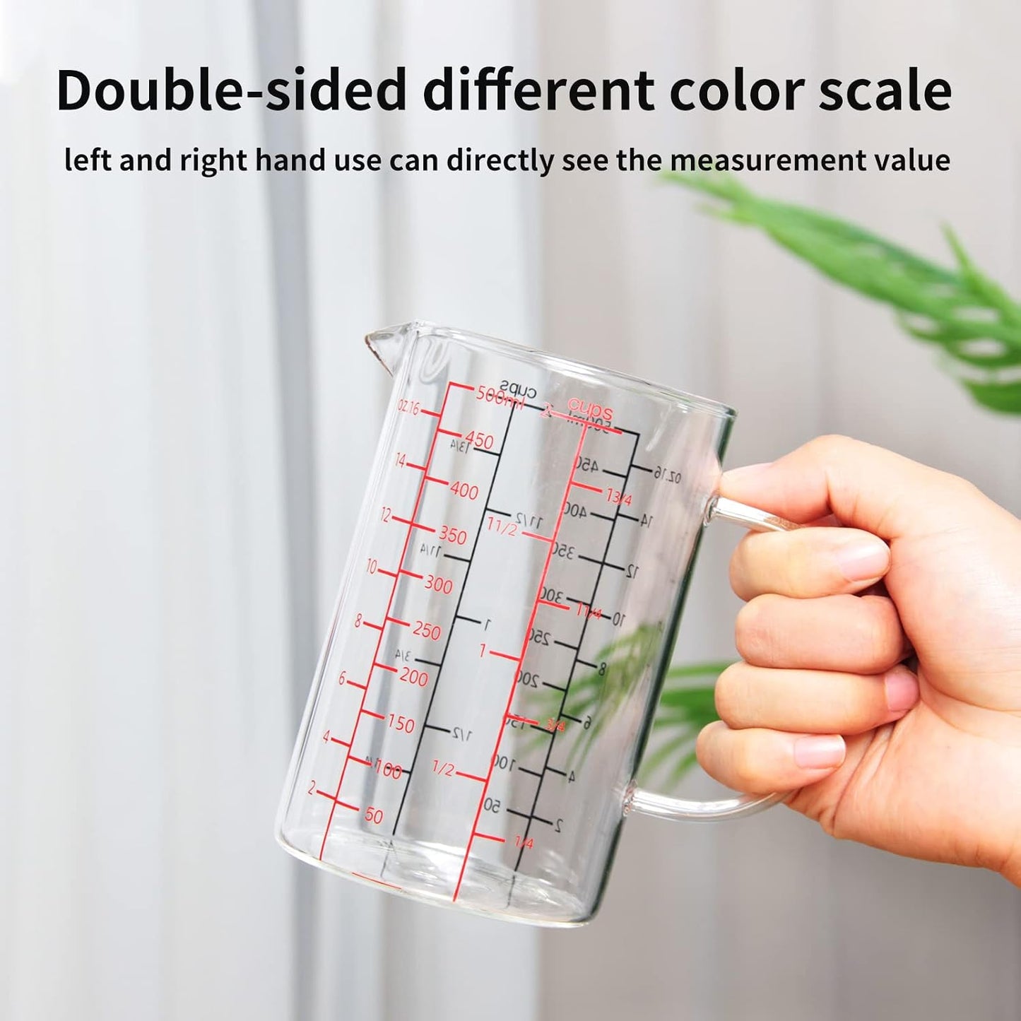 77L 3 Pack Glass Measuring Cup Set (1 1/4, 2 & 4 Cup) [Insulated handle, V-Shaped Spout], High Borosilicate Liquid Glass Measure Cup for Kitchen, Easy To Read, Dishwasher, Freezer, and Microwave Safe