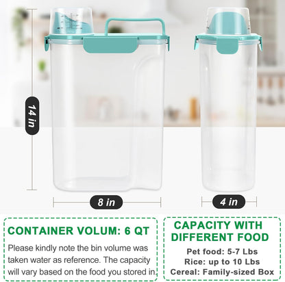 TBMax 10 Lbs Cat Dog Food Storage Container, 2026 Upgraded Large Pouring Container for Pet Food Storage, Bird Seed Dispenser, Portable Travel Kibble Holder -Dark Green