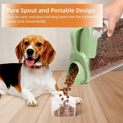 LEAWALK Airtight Small Cat Dog Pet Food Storage Containers BPA Free, with Large Pour Spout/1 Measuring Cup/ 4 Safety Locks and Double-layer Silicone Strip (Olive Gray x 2, 3L-2pack)