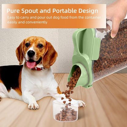 LEAWALK 3-5LBS Airtight Pet Food Storage Container PBA-free,With Large Nozzle/Measuring Cup/ 4 Press Buckle for Dogs, Cats, Birds, Chicken Lndoor and Outdoor Use (Black + Beige) 2 Pack