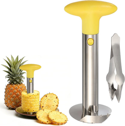 uxcell Pineapple Corer and Slicer Set 9.4x4.1" Stainless Steel Light Purple